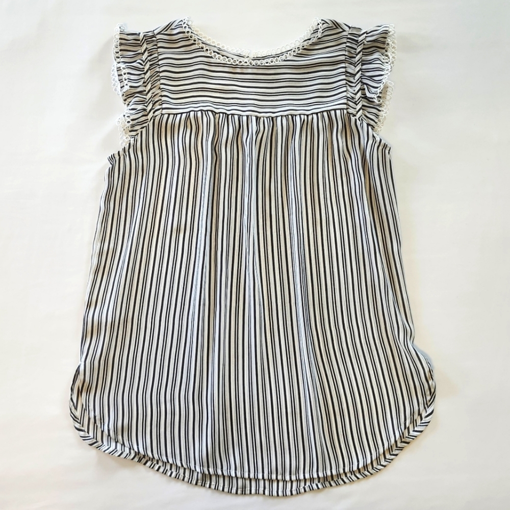 LOFT Women's Striped Dressy Blouse Top Tank Shirt